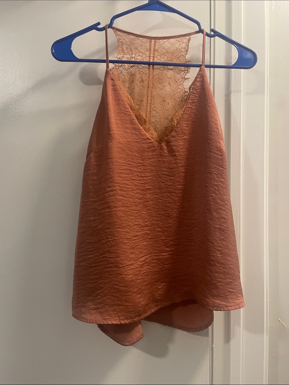 Women’s Spaghetti strap copper lace fairy tank top cami blouse